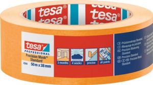 Tesa Precisie afplaktape | glad | lichtbeige | lengte 50 m | breedte 38 mm | wiel | 4 stuks 04344-00001-00
