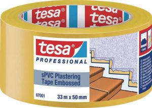 Tesa PVC-pleisterband | dwars geribbeld | geel | lengte 33 m | breedte 50 mm | 6 stuks 67001-00001-00
