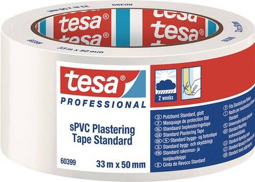 Tesa PVC-pleisterband | standaard | wit | lengte 33 m | breedte 50 mm | 6 stuks 60399-00005-00