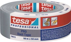 Tesa Weefseltape | matzilver | lengte 50 m | breedte 50 mm | 1 stuk 74613-00003-00