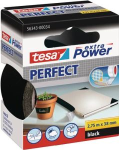 Tesa Weefseltape | zwart | lengte 2 75 m | breedte 38 mm wiel | 6 stuks 56343-00034-03