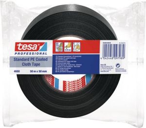 Tesa Weefseltape | zwart | lengte 50 m | breedte 50 mm wiel | 1 stuk 04688-00029-00