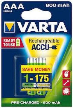 Varta AAA accu 800mA blister 2 R2U