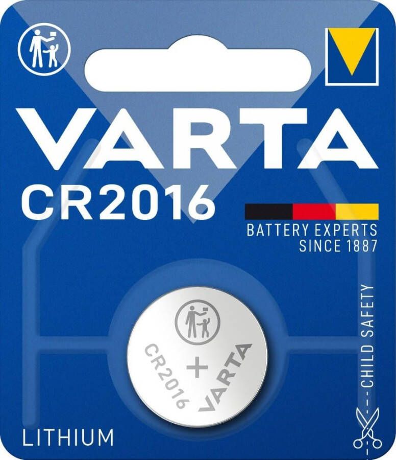 Varta Lithium-Knoopcelbatterij CR2016 | 3 V DC | 87 mAh | Zilver | 10 stuks -CR2016