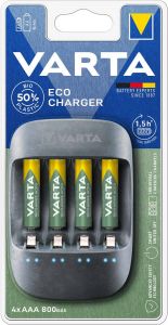 Varta Eco oplader AA AAA | inclusief 4x AA 2100 mAh | 4 stuks -57680