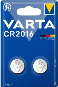 Varta Lithium-Knoopcelbatterij CR2016 | 3 V DC | 87 mAh | 2 stuks | Zilver | 1 stuks 6016101402