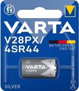 Varta Silver-Oxide Battery 4SR44 | 6.2 V DC | 145 mAh | Grijs Zilver | 1 stuks -V28PX
