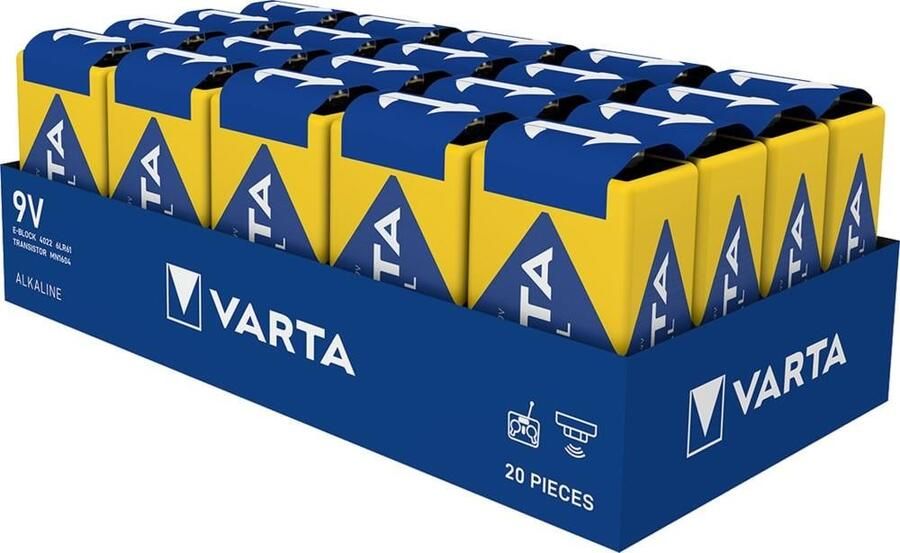 Varta Alkaline Industrial PRO batterij E 9V tray(20) 3015383