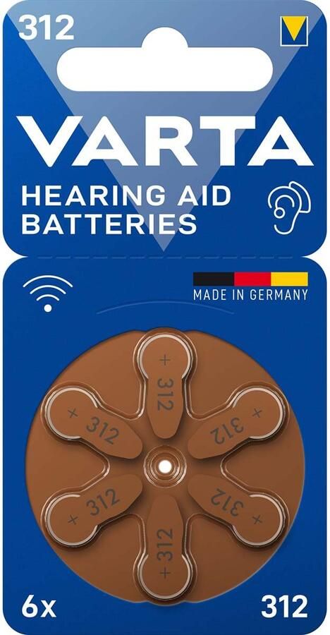 Varta Hoortoestel Batterijen Type 312 6-blister 24607101416