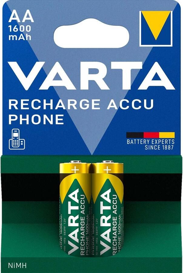 Varta Oplaadbare NiMH Batterij AA 1.2 V 1600 mAh 2-Blister -T399B