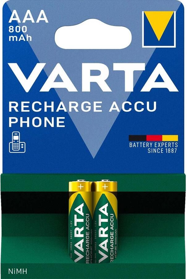 Varta Oplaadbare NiMH Batterij AAA 1.2 V 750 mAh 2-Blister -T398B