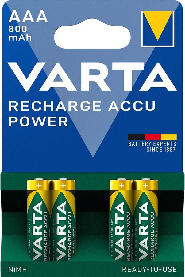 Varta Oplaadbare NiMH Batterij AAA 1.2 V 800 mAh 4-Blister -56703B