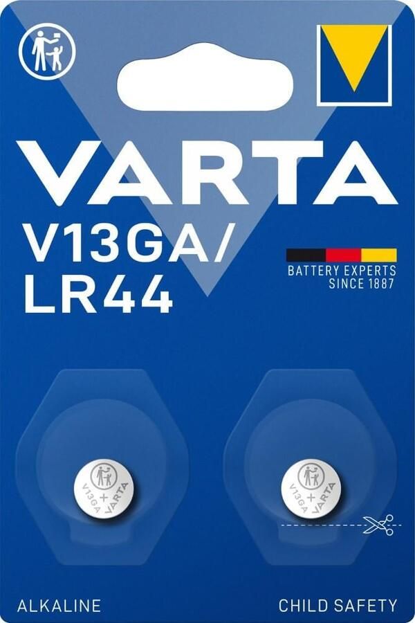 Varta V13GA knoopcel batterij A76 LR44 blister(2) 2913527