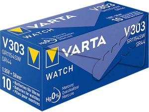 Varta Zilveroxide Batterij SR44 | 1.55 V DC | 170 mAh | Zilver | 10 stuks -V303