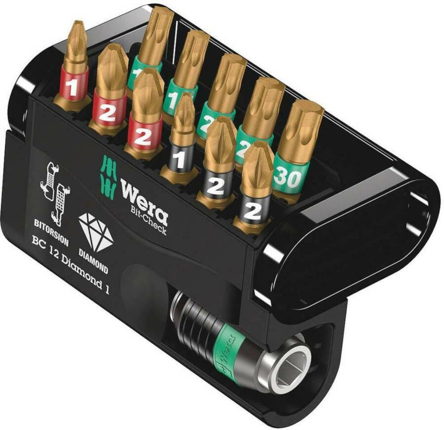 Wera 05136392001 12-delige Bit-Check Diamond 1 SB Bitset 05136392001