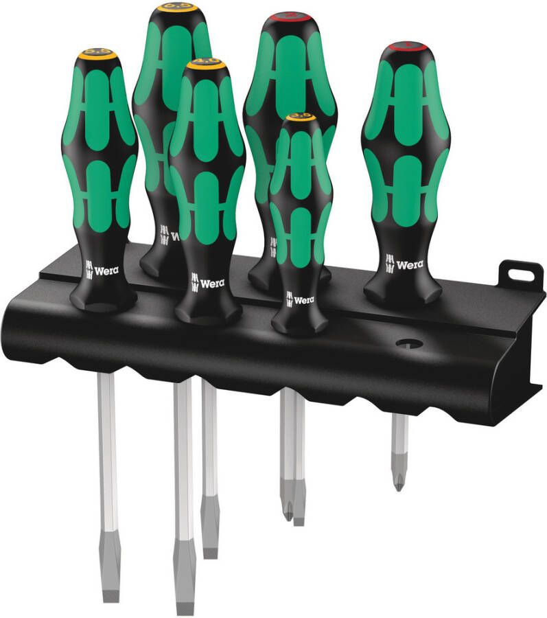 Wera 334 SK 6 Schroevendraaierset Kraftform Plus Lasertip + houder 6 -delig 1 stuk(s) 05007680001