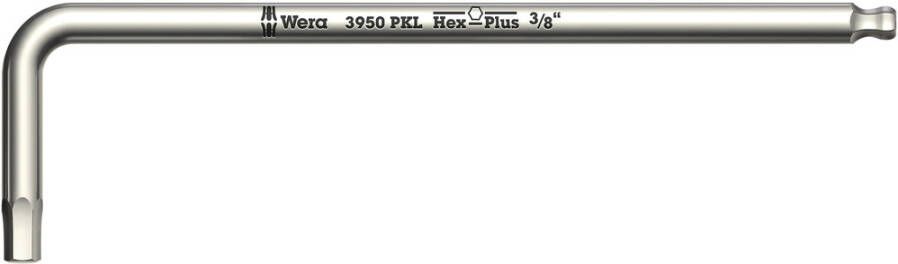 Wera 3950 PKL Stiftsleutel Inch Maten RVS Hex-Plus 3 8 duim 1 stuk(s) 05022718001