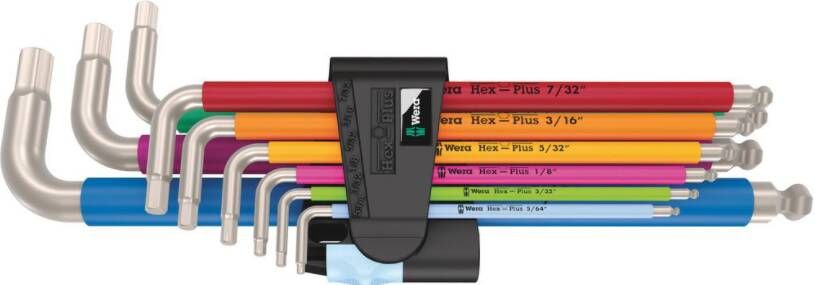 Wera 3950 9 Hex-Plus Multicolour Imperial 1 | Stiftsleutelset | RVS | 9-delig 05022860001