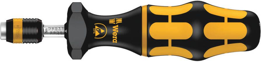 Wera 7431 Kraftform ESD instelbare Momentschroevendraaier met Rapidaptor Snelwisselhouder 1 4 duim 0 30 1 00 Nm 1 stuk(s)