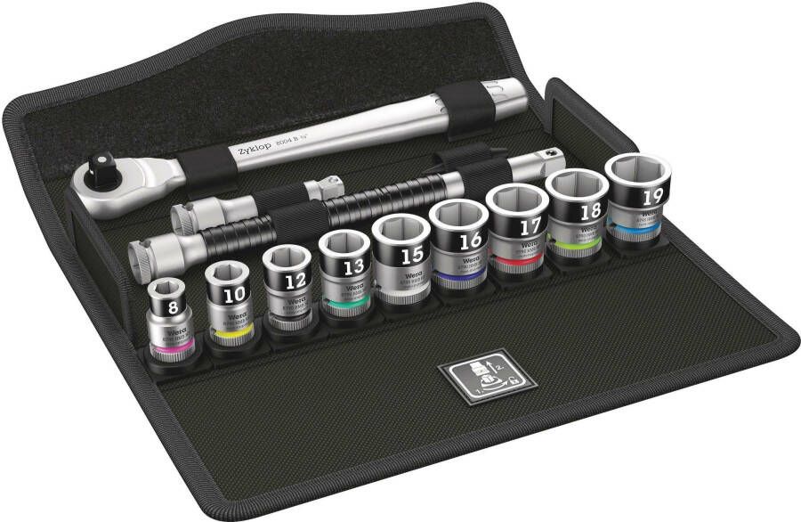 Wera 8100 SB HF 1 Zyklop Metal-ratelset omschakelpal 3 8"-aandrijving met vasthoudfunctie metrisch 13-delig 1 stuk(s) 05003785001