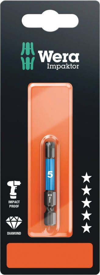 Wera 840 4 IMP DC Impaktor Bits SB Hex-Plus 6.0 x 50 mm 1 stuk(s) 05073946001