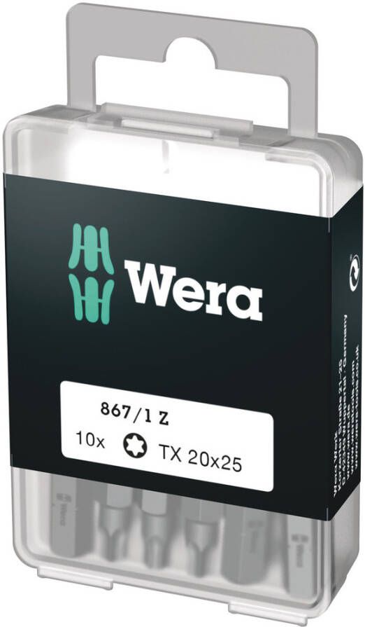 Wera 867 1 Z TORX Bits TX 10 x 25 mm (10 Bits pro Box) 1 stuk(s) 05072406001
