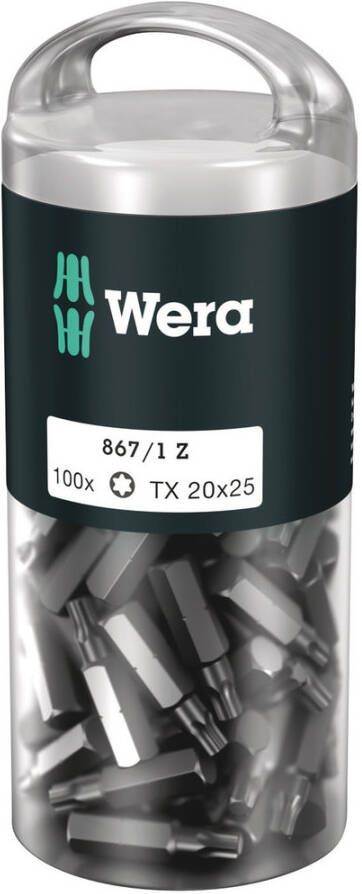 Wera 867 1 Z TORX DIY 100 TX 25 x 25 mm (100 Bits pro Box) 1 stuk(s) 05072449001