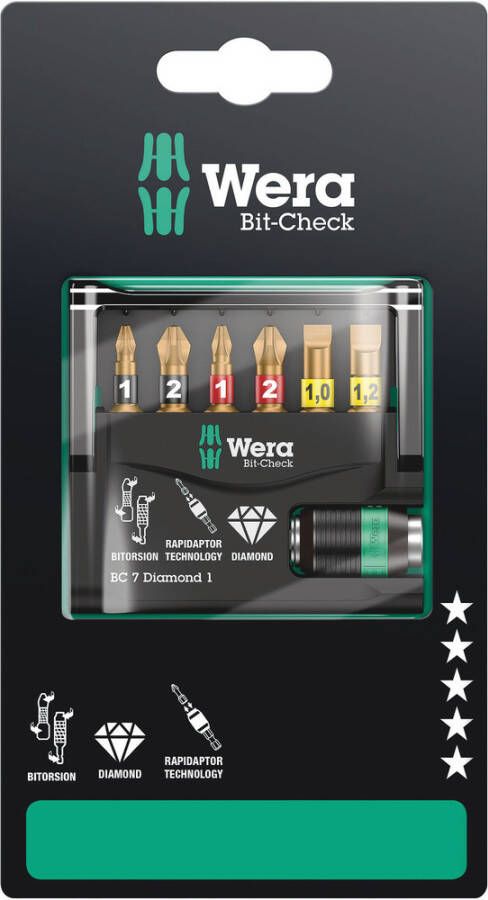 Wera Bit-Check 7 Diamond 1 SB 7 -delig 1 stuk(s) 05073419001