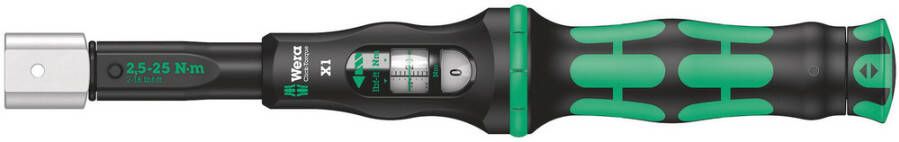 Wera Click-Torque X 1 draaimomentsleutel voor insteekgereedschappen 9 x 12 mm 2.55 25 Nm 1 stuk(s) 05075651001