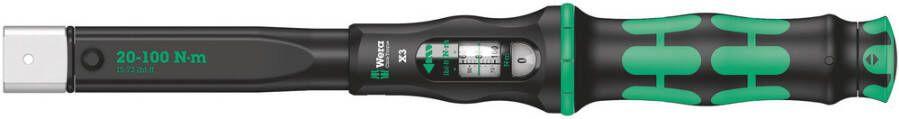 Wera Click-Torque X 3 draaimomentsleutel voor insteekgereedschappen 9 x 12 mm 20 100 Nm 1 stuk(s)