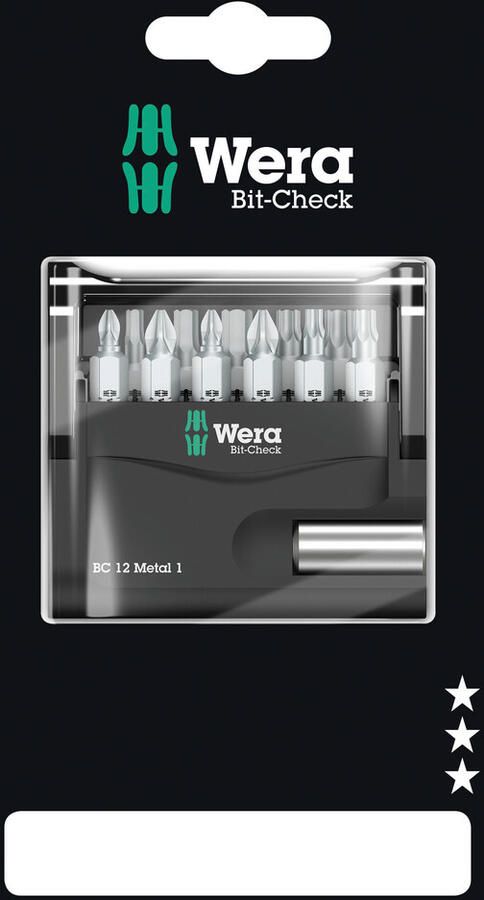Wera 05136393001 12-delige Bit-Check Metal 1 Bitset 05136393001