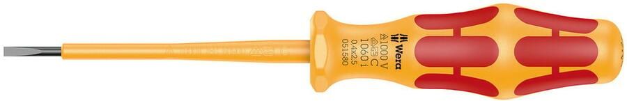 Wera 1060 i VDE-geïsoleerde Kraftform sleuf-schroevendraaier 0.4 x 2.5 x 80 mm 05051580001