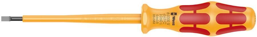 Wera 1060 i VDE-geïsoleerde Kraftform sleuf-schroevendraaier 0.6 x 3.5 x 100 mm 05051582001