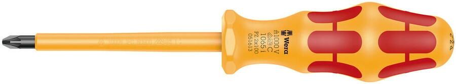 Wera 1065 i PZ VDE-geïsoleerde Kraftform Pozidriv schroevendraaier PZ 2 x 100 mm 05051613001