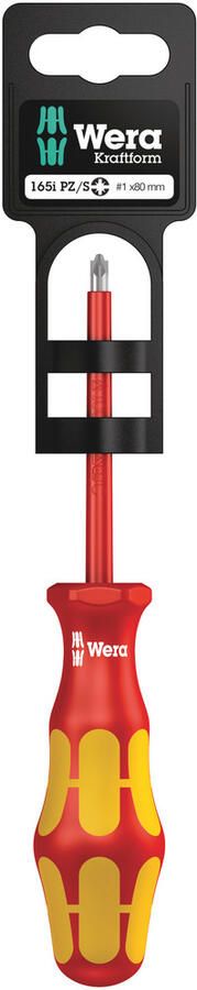 Wera 165 i PZ S SB VDE geïsoleerde Schroevendraaier voor PlusMinus-Schroeven PZ S # 1 x 80 mm 1 stuk(s) 05100021001