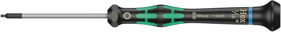 Wera 2052 Kraftform Micro Zeskant-Kogelkop Schroevendraaier 1 16 duim x 60 mm 1 stuk(s) 05118098001