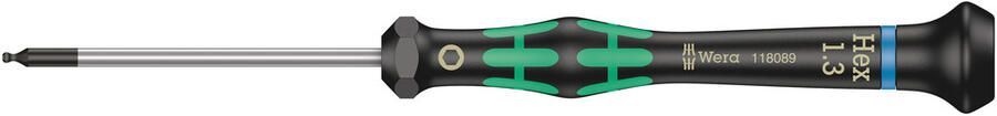Wera 2052 Kraftform Micro Zeskant-Kogelkop Schroevendraaier 1.3 x 60 mm 1 stuk(s) 05118089001