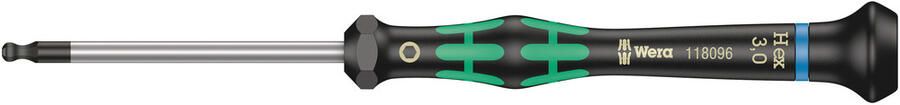 Wera 2052 Kraftform Micro Zeskant-Kogelkop Schroevendraaier 3.0 mm x 60 mm 1 stuk(s) 05118096001