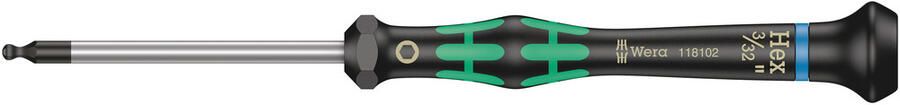 Wera 2052 Kraftform Micro Zeskant-Kogelkop Schroevendraaier 3 32 duim x 60 mm 1 stuk(s) 05118102001