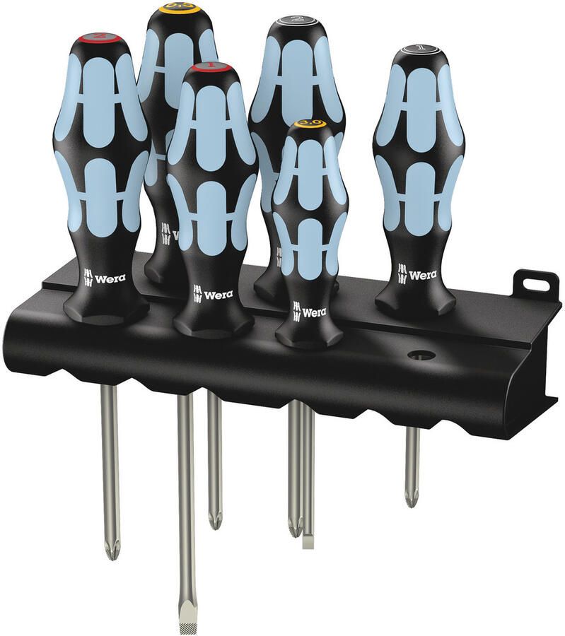 Wera 3334 3350 3355 6 Schroevendraaier-set RVS + houder 6 -delig 1 stuk(s) 05032063001