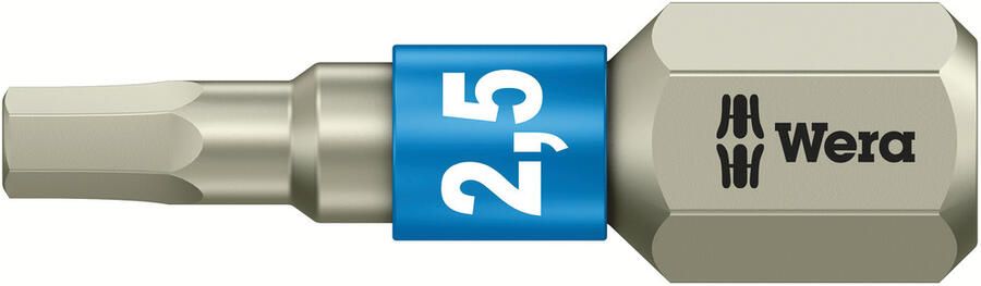Wera 3840 1 TS Bits Zeskant RVS Hex-Plus 2.5 x 25 mm 1 stuk(s) 05071072001