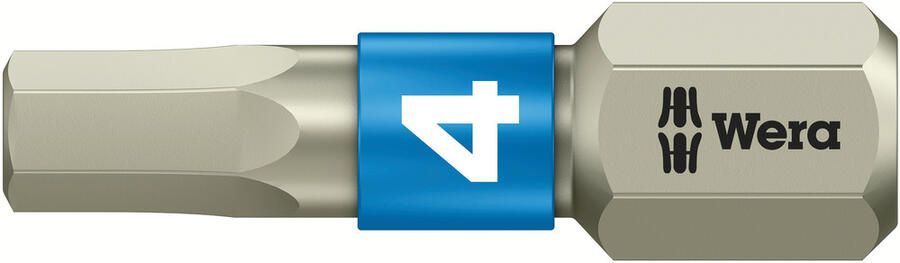 Wera 3840 1 TS Bits Zeskant RVS Hex-Plus 4.0 x 25 mm 1 stuk(s) 05071074001