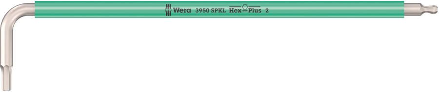 Wera 3950 SPKL Multicolour Stiftsleutel metrisch RVS 2 0 x 101 mm 1 stuk(s) 05022661001