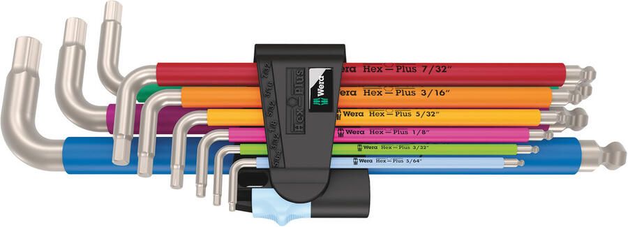 Wera 3950 9 Hex-Plus Multicolour Imperial 1 | Stiftsleutelset | RVS | 9-delig 05022860001