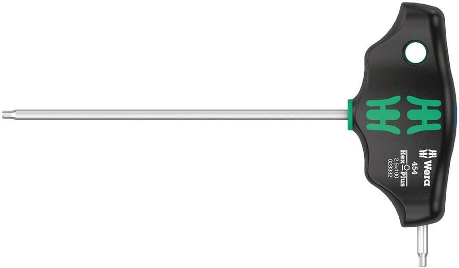 Wera 454 T-greep zeskant-schroevendraaier Hex-Plus 2.5 x 100 mm 05023332001
