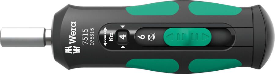 Wera 7515 Kraftform Safe-Torque Speed draaimomentschroevendraaier 2-6 Nm 1 4" x 2 0 Nm x 3 0 Nm x 4 0 Nm x 5 0 Nm x 6 0 Nm x 147.5 mm 05075815001