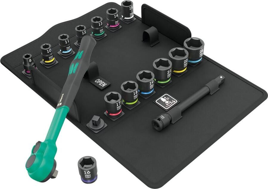Wera 8100 SB 12 Zyklop Comfort ratelset omschakelpal 3 8" aandrijving metrisch 16-delig 05005530001