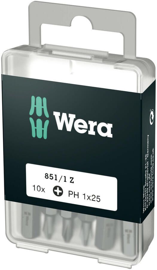 Wera 851 1 Z Bits Phillips PH 1 x 25 mm (10 Bits pro Box) 1 stuk(s) 05072400001