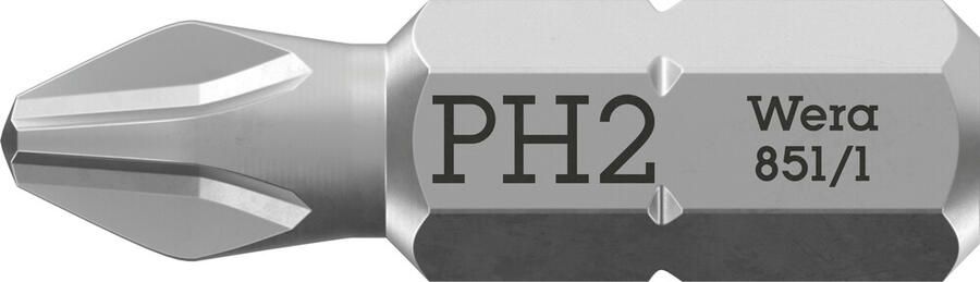 Wera 851 1 Z Bits Phillips PH 2 x 25 mm 1 stuk(s) 05072072001