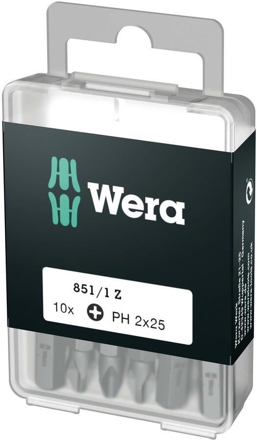 Wera 851 1 Z Bits Phillips PH 2 x 25 mm (10 Bits pro Box) 1 stuk(s) 05072401001
